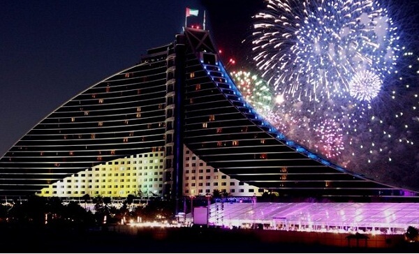 Jumeirah Beach Hotel New Years Eve Fireworks